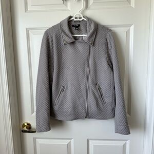 Torrid Pebble Grey Quilted Knit Moto Jacket Size 2